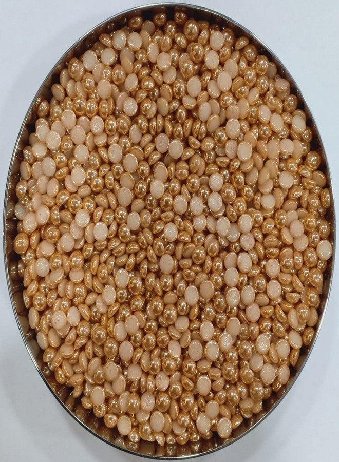 Unikart Rose Gold Half Cut Beads Flat Back Stone Moti for Jewellery Making, Craft, Decoration, Aari/Maggam Embroidery Blouse Work Pack of 4500pcs (Size - 5mm) with Fabric Glue - Image 1